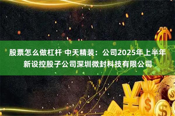 股票怎么做杠杆 中天精装：公司2025年上半年新设控股子公司深圳微封科技有限公司